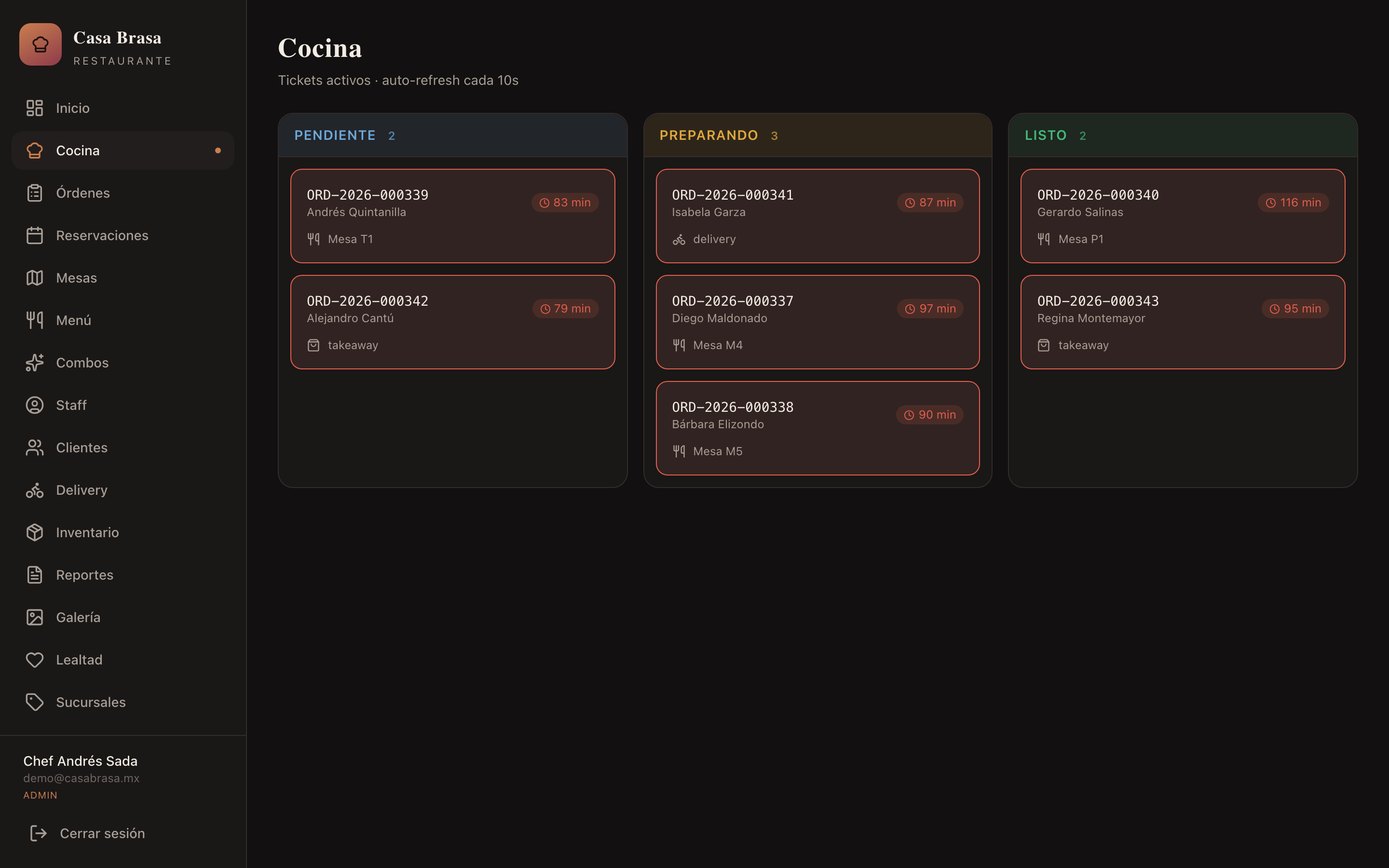 Cocina y comandas